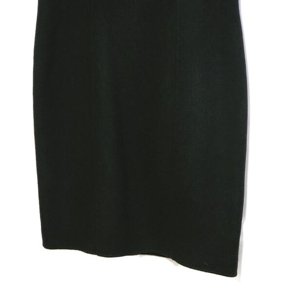 Faconnable Wool Cashmere V Neck Short Sleeve Black Midi Sheath Dress Size 14 - Picture 5 of 15